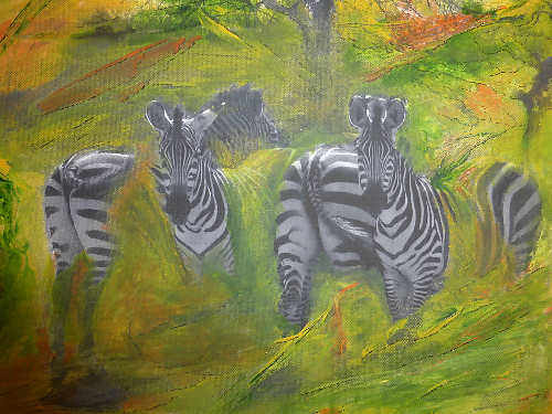 Zebra - 0,40 x 0,30 m - Druck/Acryl auf Leinwand